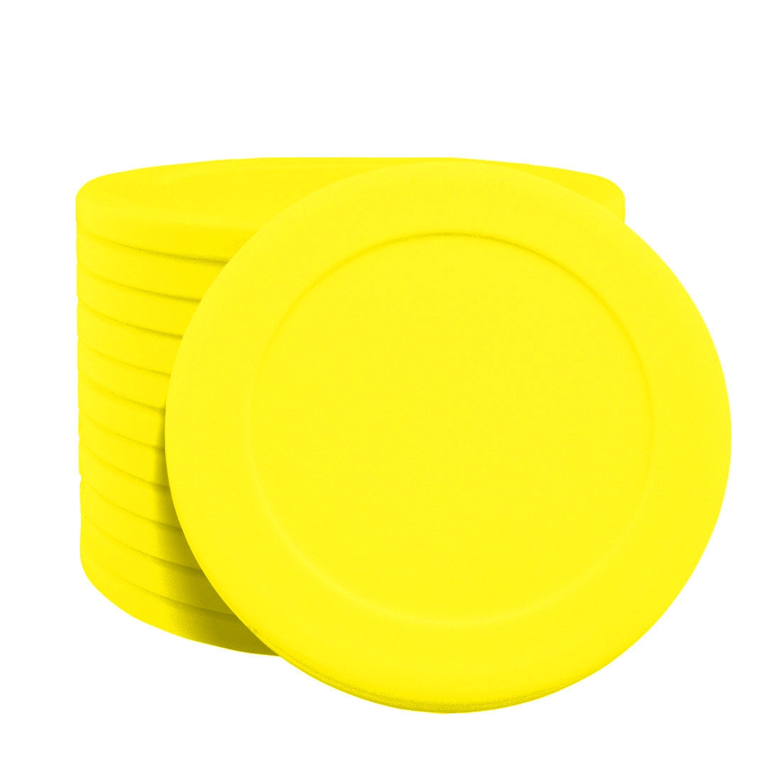 CombiCraft Blanko Kunststoff Wertmarken Neongelb 40mm Durchmesser, 100 Stück Image