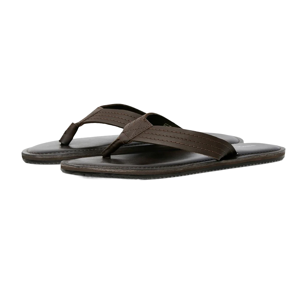 Jack And Jones - Herren Flipflops "Washton", Leder (Steinbraun)