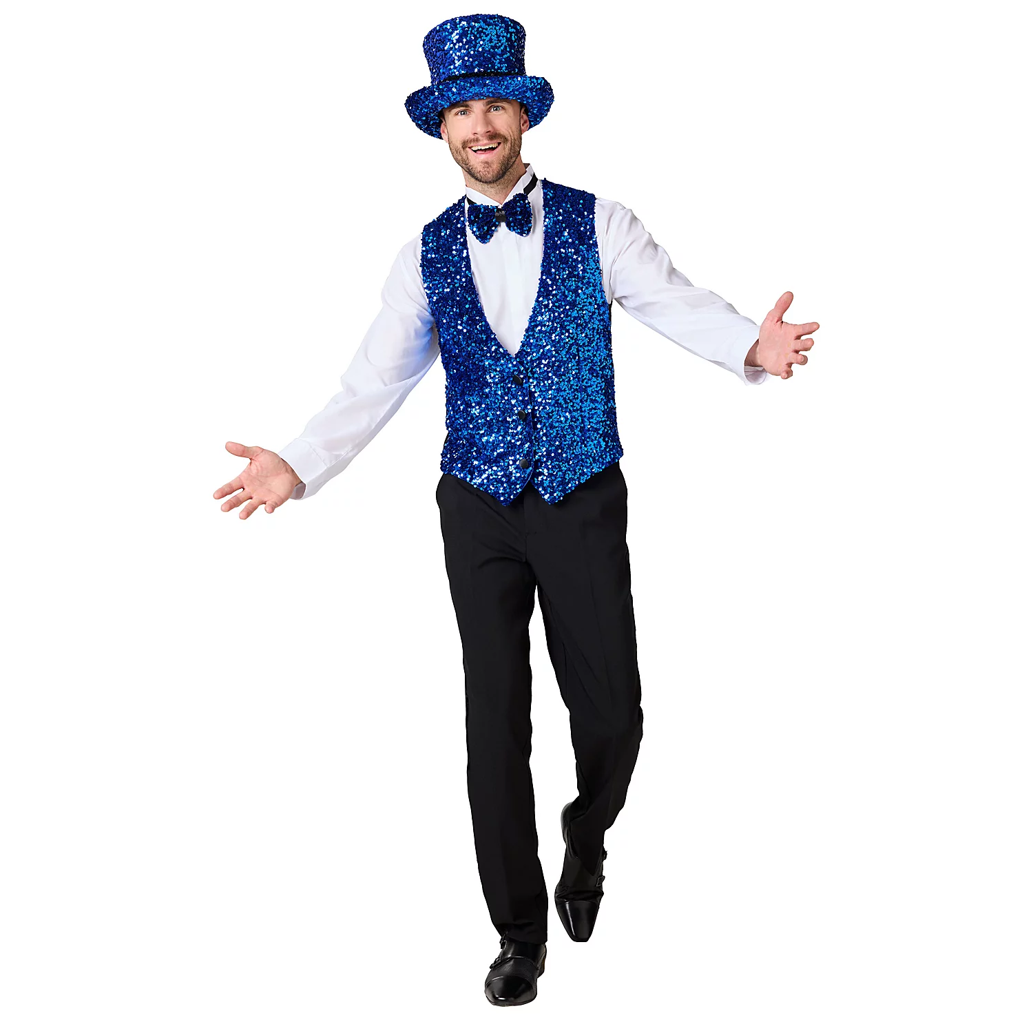 Weste Pailletten für Herren, blau Image