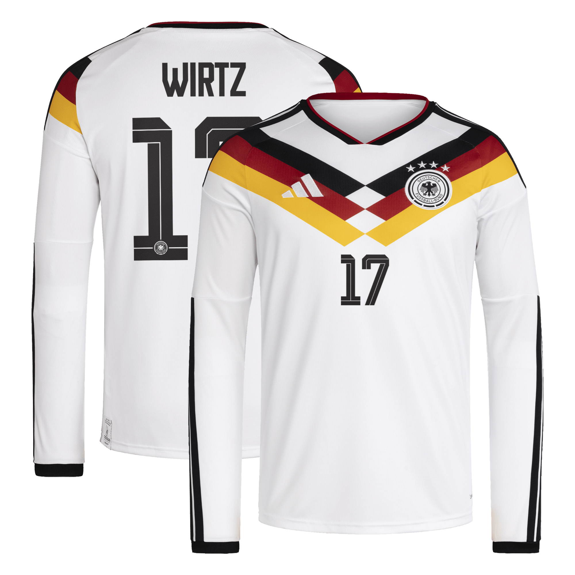 Deutschland 26 Home Replica Langarmtrikot mit Aufdruck Wirtz 17 Image