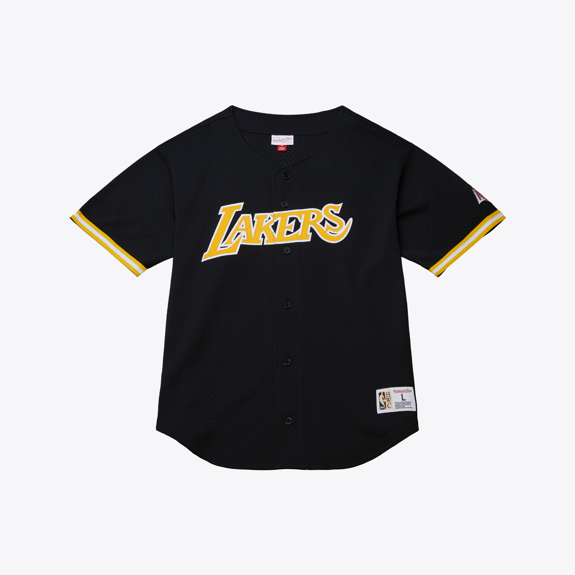 Los Angeles Lakers Mitchell & Ness „On the Clock“ Mesh-Shirt mit Knopfleiste Image
