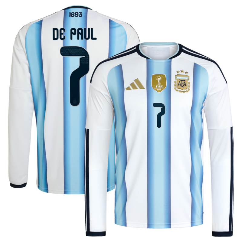 Argentinien 2026 Heimtrikot adidas - Langarm mit Aufdruck De Paul 7 Image