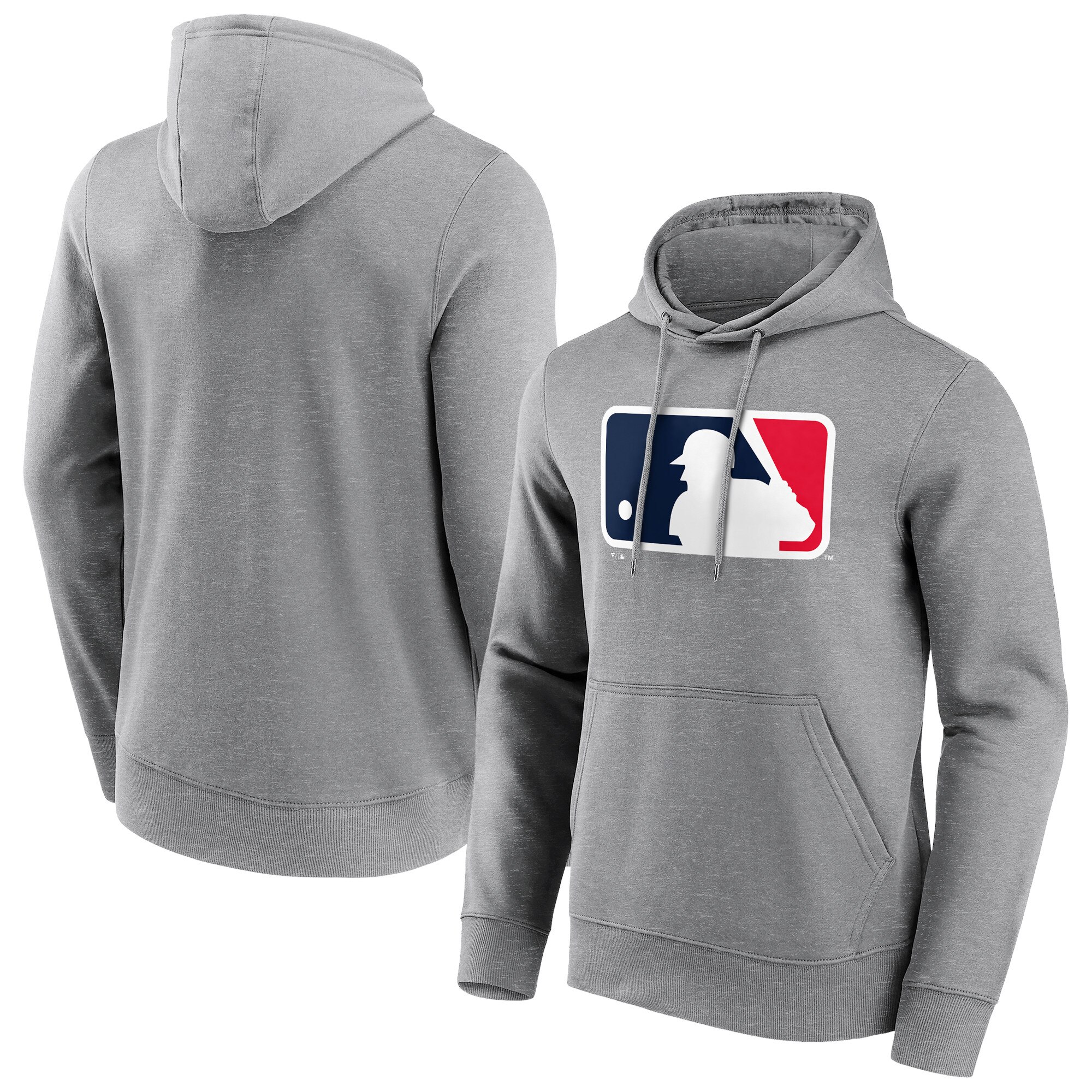 MLB Iconic Primärfarben-Logo-Grafik-Hoodie – Sportgrau – Herren Image