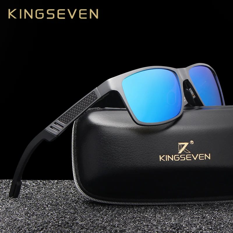 Kings even Herren polarisierte Sonnenbrille Vollformat Aluminium Material Fahr brille Brillen schirme für Herren oculos masculino Image
