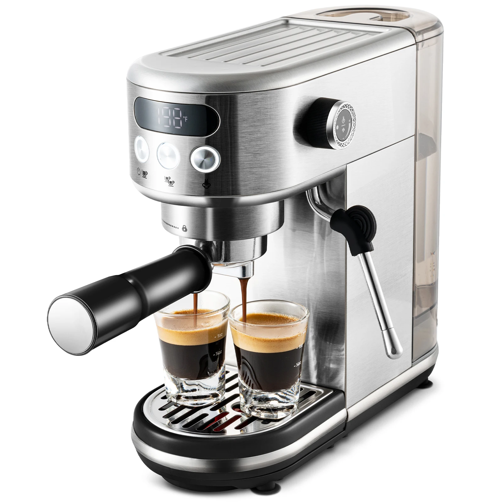 Neretva 20-Bar-Espressomaschine, kompakter Espressomaschine mit LED-Anzeige und Milchaufschäumer (220 V) Image