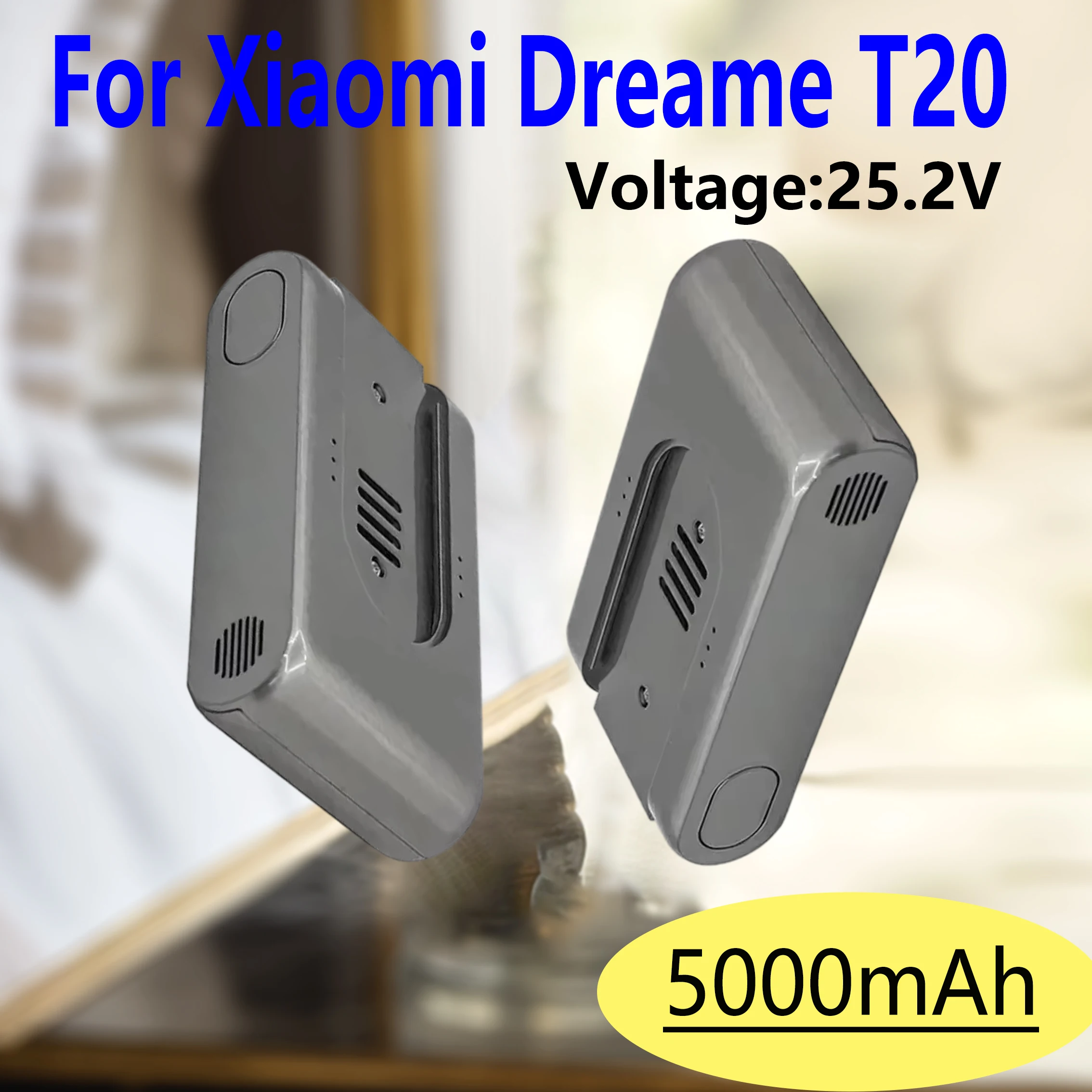 25,2 V 5000 mAh Neue Ersatz Batterie Für Xiaomi Dreame Staubsauger T20 Handheld Cordless Staubsauger Zubehör Teile Image