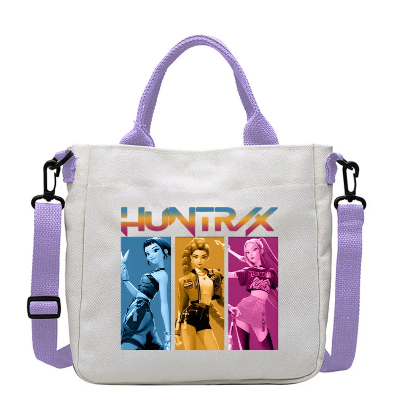 KPop Dämonenjäger Umhängetasche Kawaii Cartoon Handtasche Große Kapazität Umhängetasche Mode Tragbare Leinwand Aufbewahrungstaschen Geschenk Image