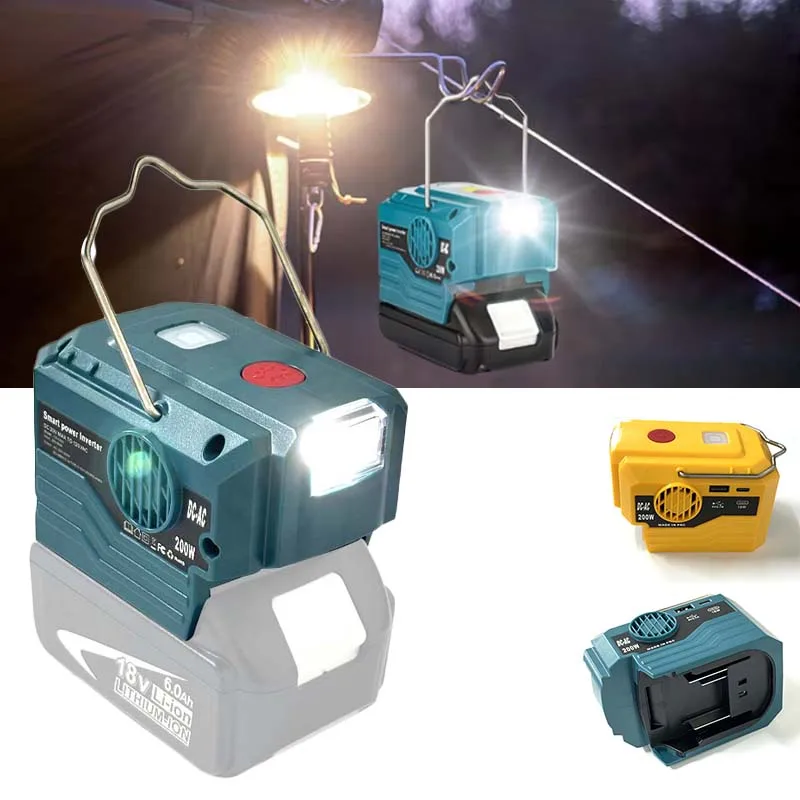 NEUE AC 220V Inverter Generator Power wechselrichter LED Outdoor Camping Adapter Netzteil Werkzeug Für Makita DeWalt 18V Li-Ion Batterie Image