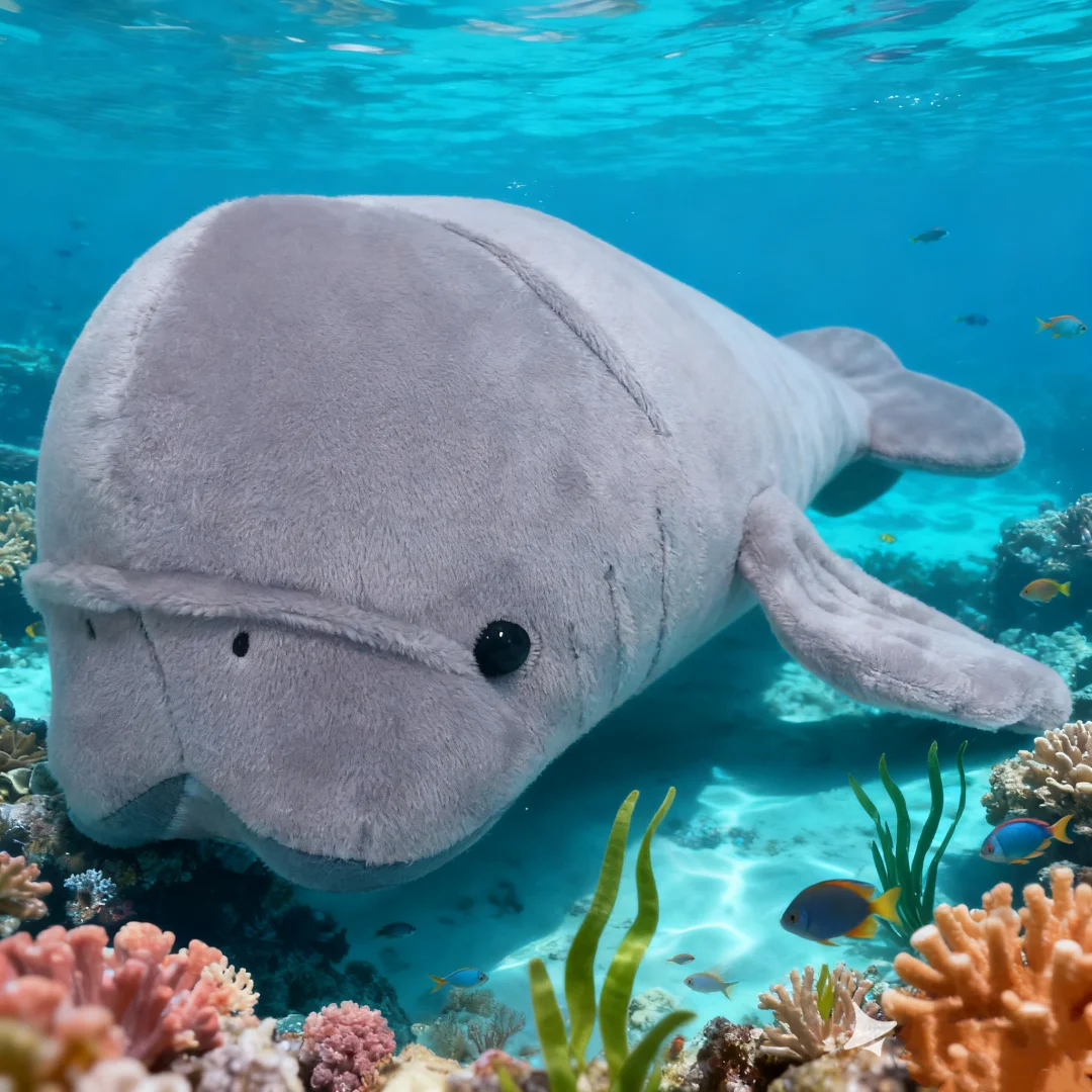 34 cm/50 cm Kawai Morgan The Manatee Plüschtier Sanfte Ozean-Kreatur Geschenk Kinder- und Meereslebewesenliebhaber umarmbares Seekuh-Weihnachtsgeschenk Image