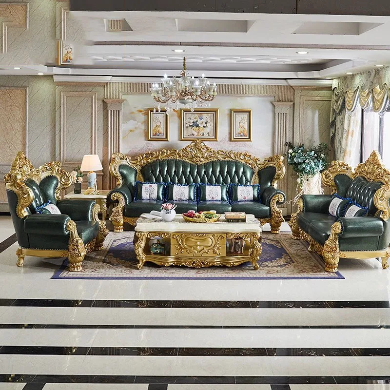 Liege Luxus Wohnzimmer Sofas Familie Leder Design Elegante Sofas Europäischen Stil Muebles Para El Hogar Haus Zubehör Image