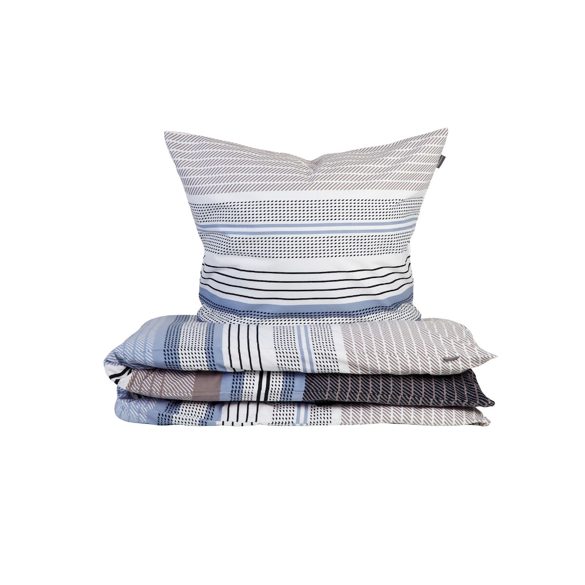 Schiesser Bettwäscheset Pino - Feinbiber - 2-teilig - 135 x 200 cm - Grau-Hellblau Image