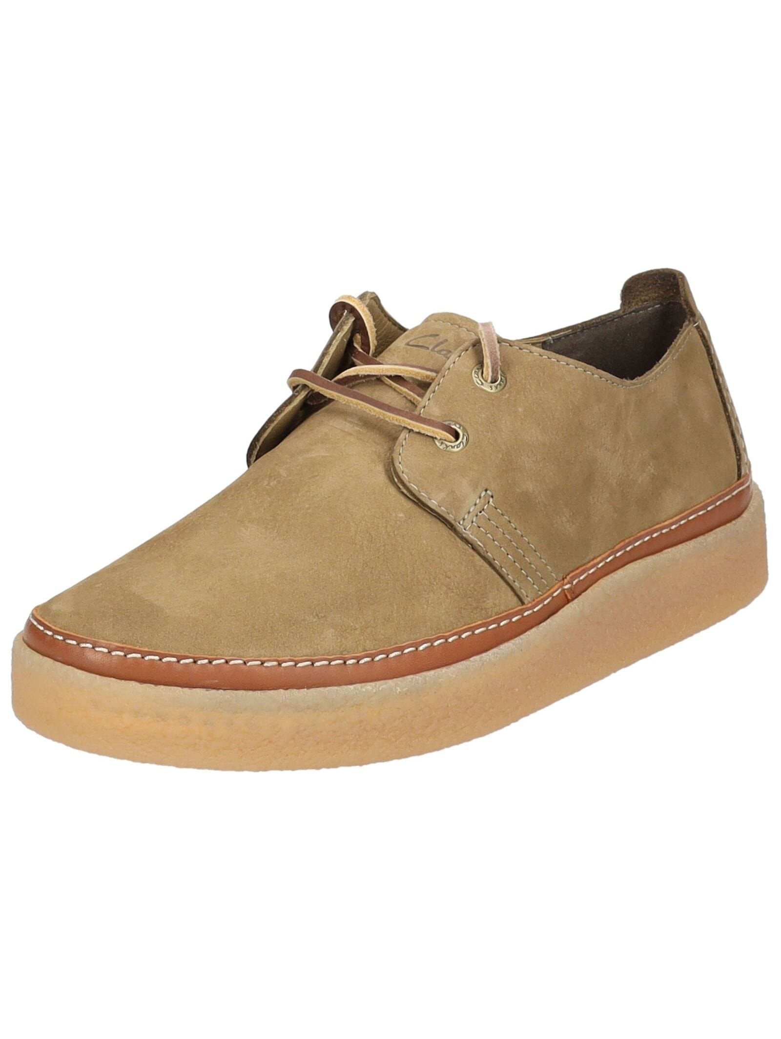 Schnürschuh CLARKS "Clarks Halbschuhe Nubukleder", Herren, Gr. 40, beige, Nubukleder, Schuhe Schnürschuh