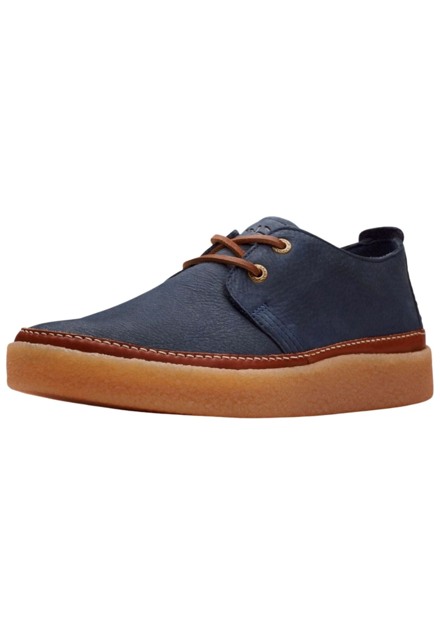 Schnürschuh CLARKS "Clarks Halbschuhe Nubukleder", Herren, Gr. 45, navy, Nubukleder, Schuhe Schnürschuh