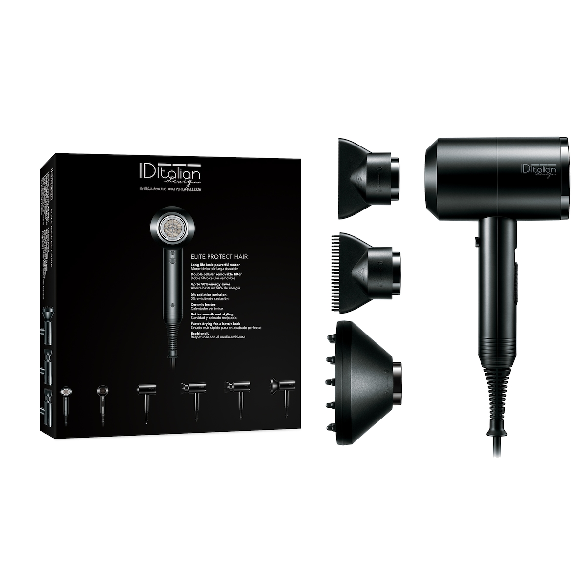 Postquam Haartrockner Italian Design Protect Hair Long Life schwarz Image