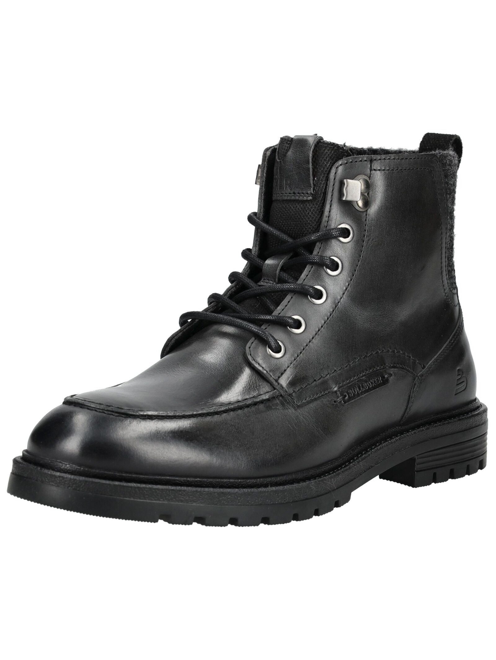 Schnürstiefelette BULLBOXER "Bullboxer Stiefelette Glattleder", Damen, Gr. 42, schwarz, Glattleder, Schuhe Schnürstiefelette