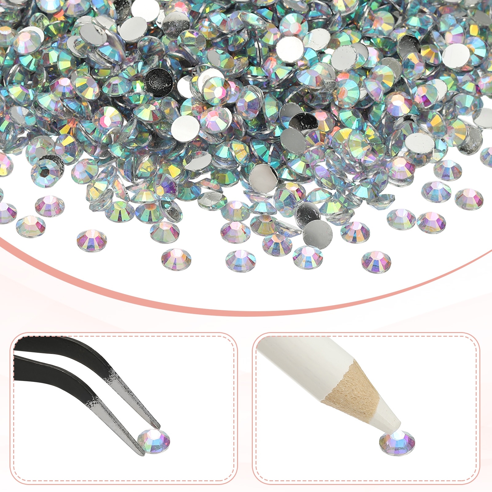 Resin Flatback Rhinestone Flat Back Rhinestones Crystals Bulk for Crafts - 5mm