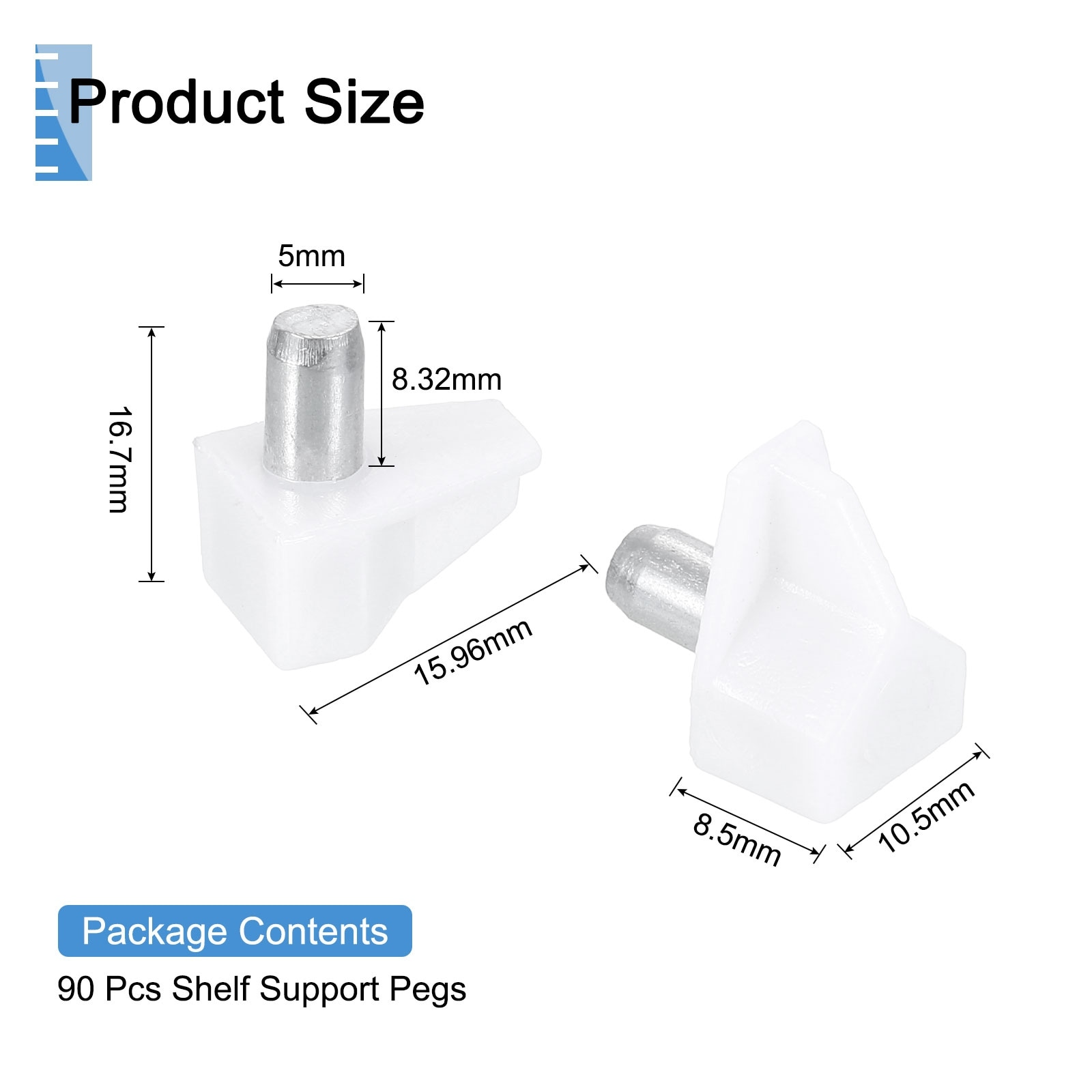 Shelf Support Pegs, Cabinet Shelf Pins, Shelf Clips Holders Bracket for Cabinets Kitchen Furniture Book Shelves Cupboard