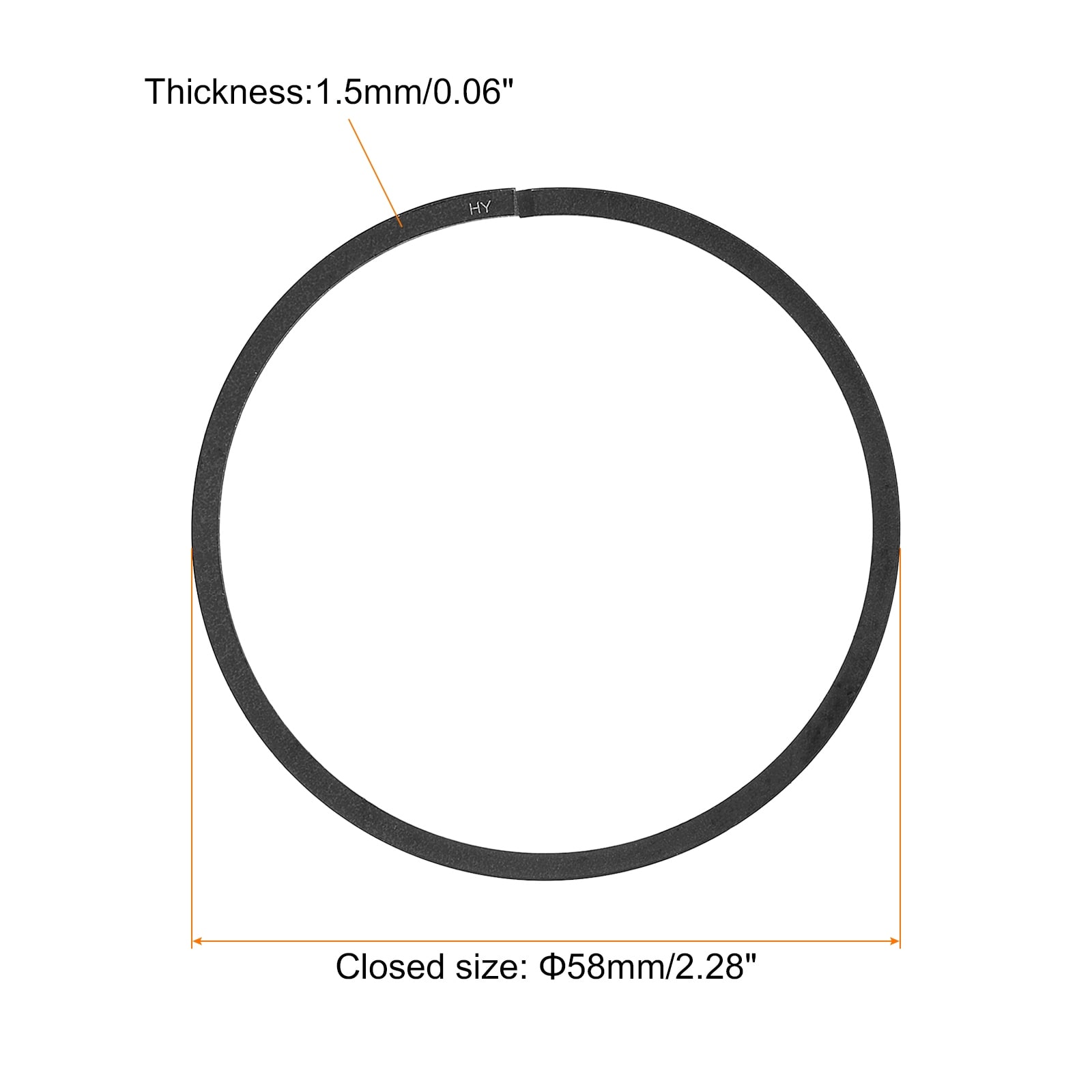 Piston Ring Set, Piston Rings Fit for Chainsaw Replacement Parts - Black