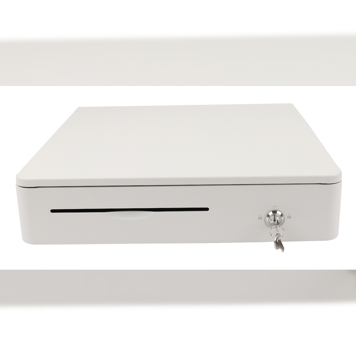 Olympia Kassenlade M405 Color Vollmetall 8 Münz- & 4 Schein-Fächer Schloss weiß Image