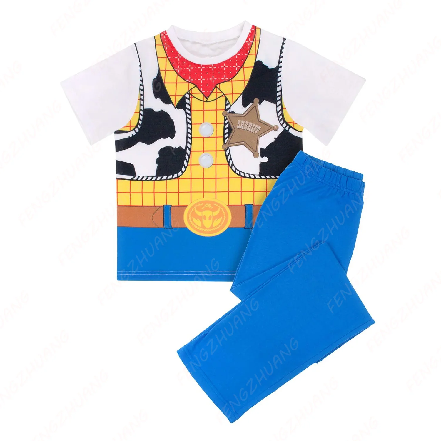 Disney Toy Story Woody Kostüm Nachtwäsche Set Männer und Frauen Sommer Lose Outfit Heißer Verkauf Faddish Casual Set Image