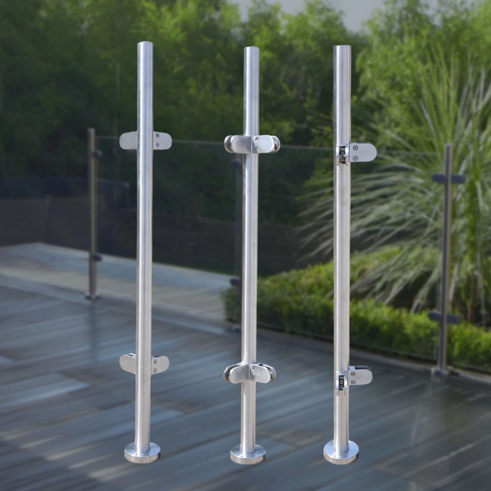 110 cm Edelstahl-Geländer, Balustrade, 10–12 mm, Glasgeländer, Zaun, Handlauf für Treppen, Balkon, Garten, Strand, Belastung 60 kg