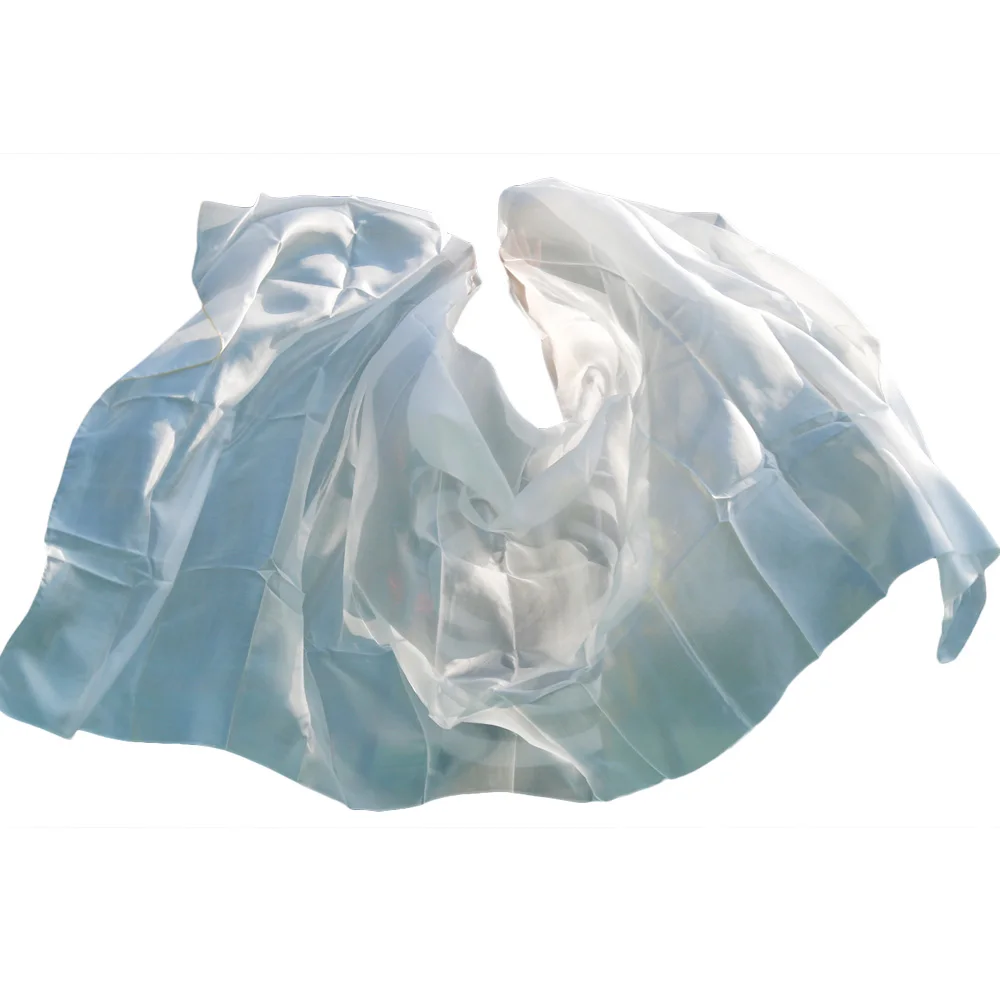 1pc Hohe Qualität Günstige Dance Seide Schleier frauen Sexy 100% Seide Bauchtanz Schleier Großhandel Weiß Team Dance performance Requisiten