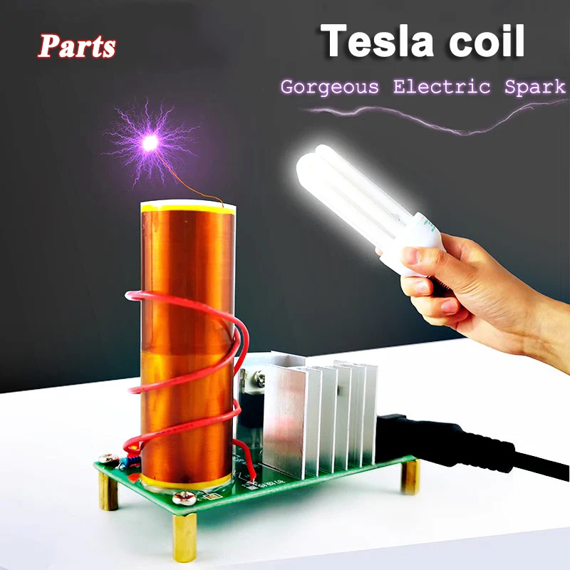 Tesla Coil DIY-Schweißset, selbstgemachtes Arc Fun Coil Audio, elektronisches Produktions- und Montageexperiment Image