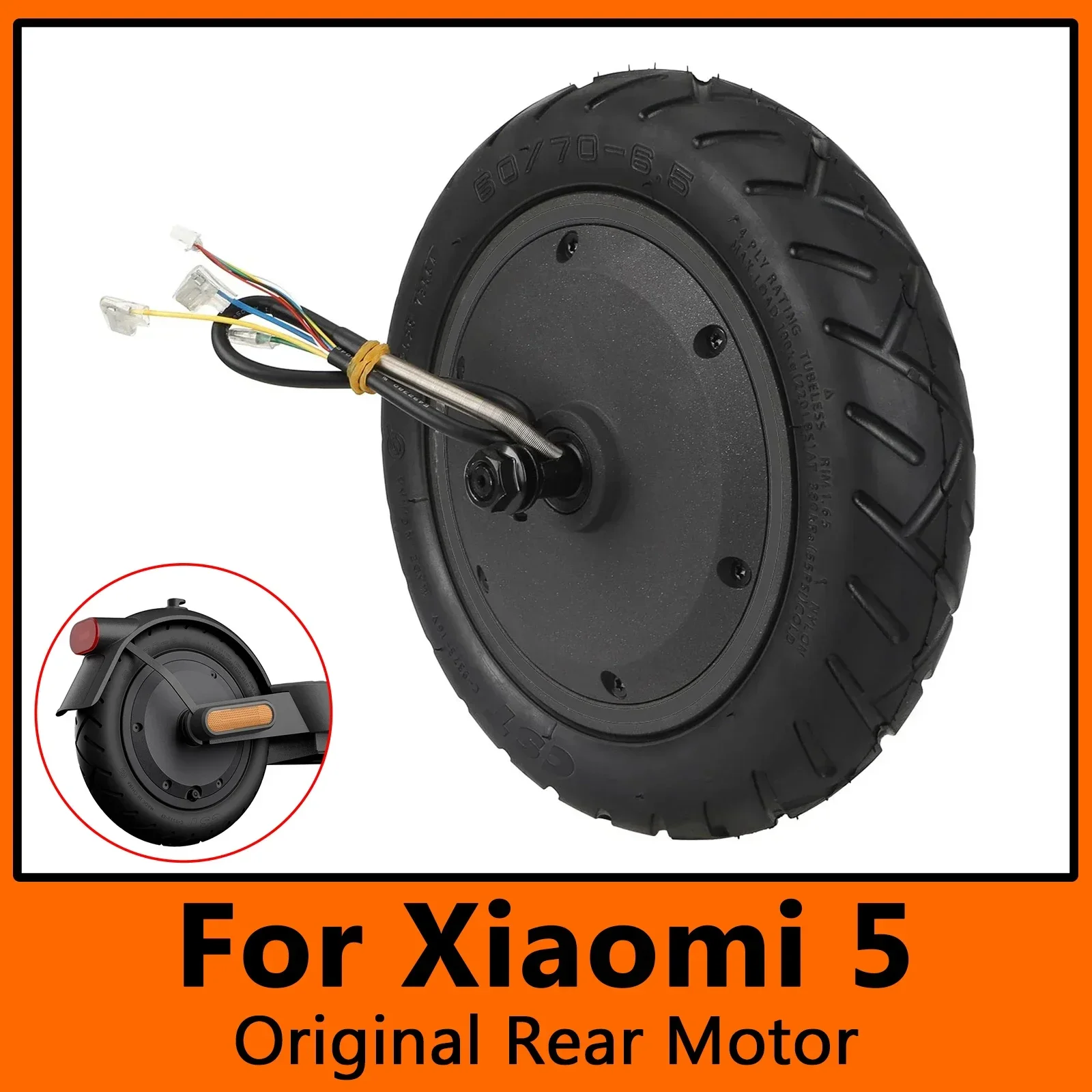 Original Hinterrad-Motor für Xiaomi 5 Elektroroller Komplettset mit 60/70-6.5 Schlauchlosreifen, Einbaufertig, Montageteile Image