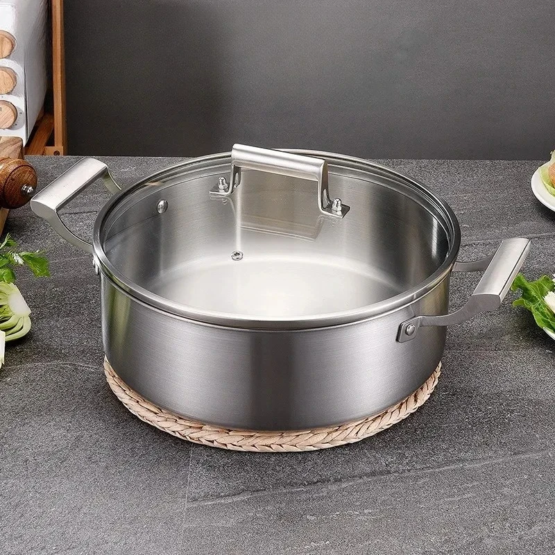 Suppentopf aus Edelstahl 304, deutscher 5-lagiger Gasinduktionsherd aus Stahl, kompatibel mit CE EU-Standard Image