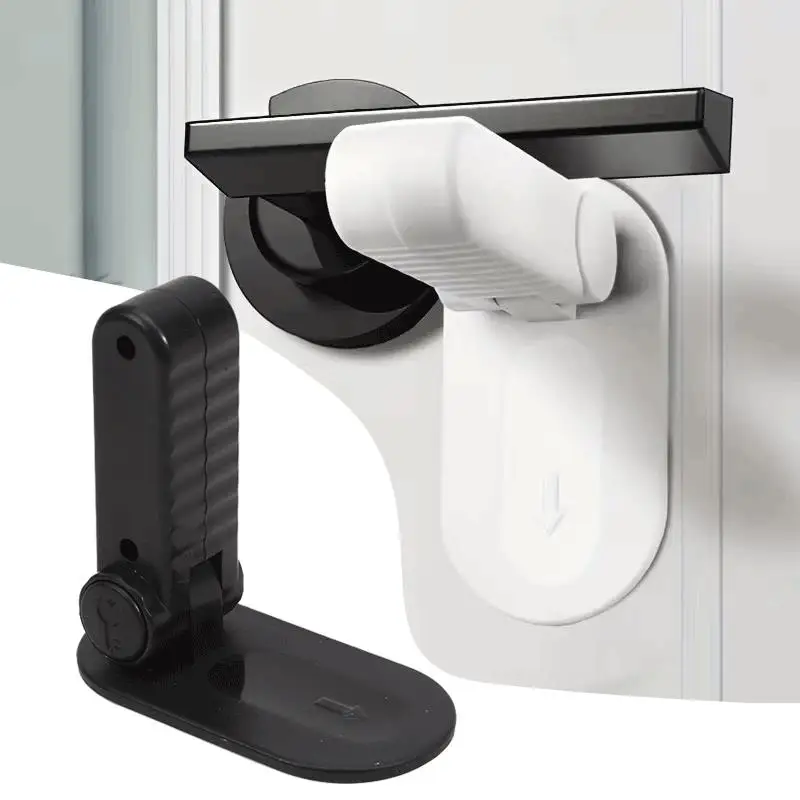 Neue Tür Hebel Schloss Universal Kindersichere Griff Schlösser Baby Sicherheit Punch-freies Multifunktions Versteckte Taste Schnalle Sicherheitsschloss Image