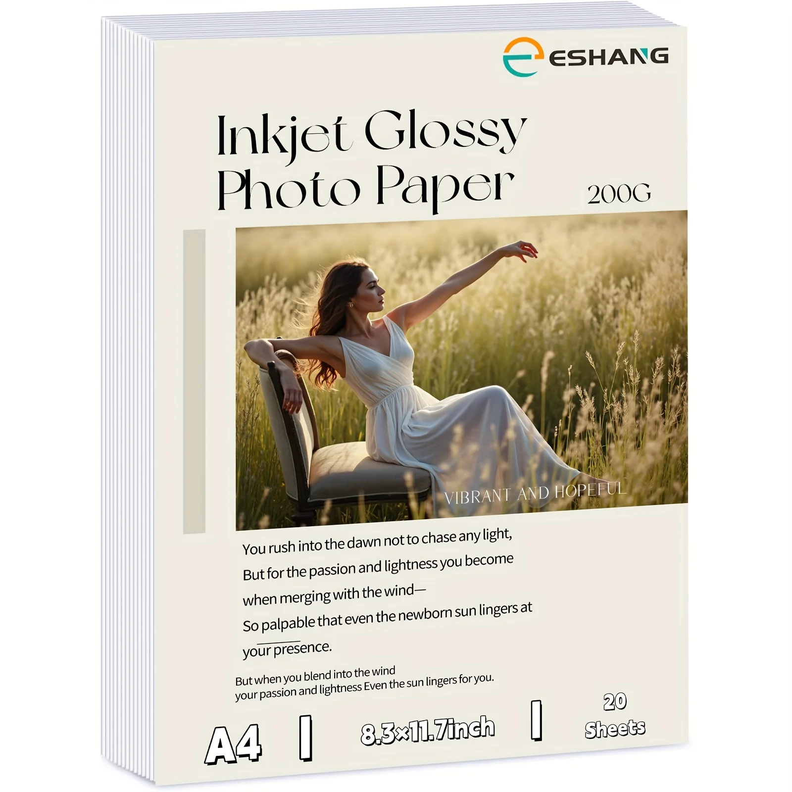 Glänzendes Fotopapier im A4-Format für Tintenstrahldrucker, 20 Blatt, 180 g/200 g Fotopapier Image