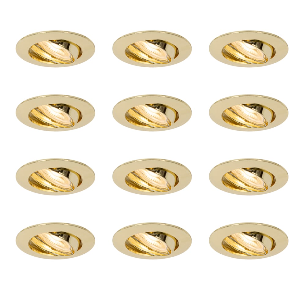 Lot 12 spots encastrés laiton GU10