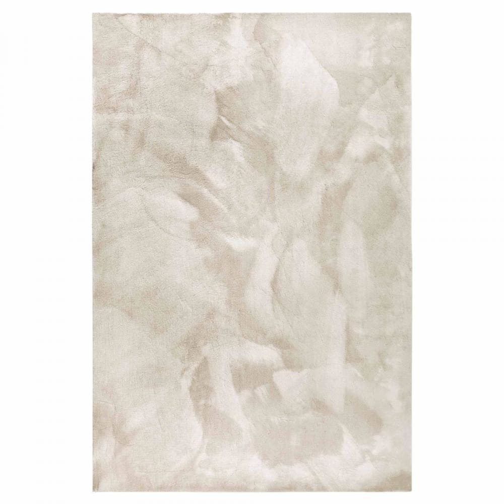 Tapis chambre 120 x 170 cm abstrait, beige, pliable, entretien facile