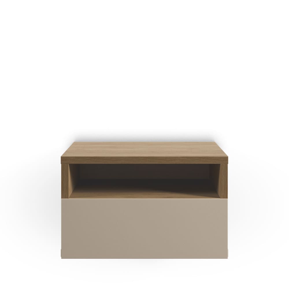 Table de chevet murale 1 tiroir en bois - Beige