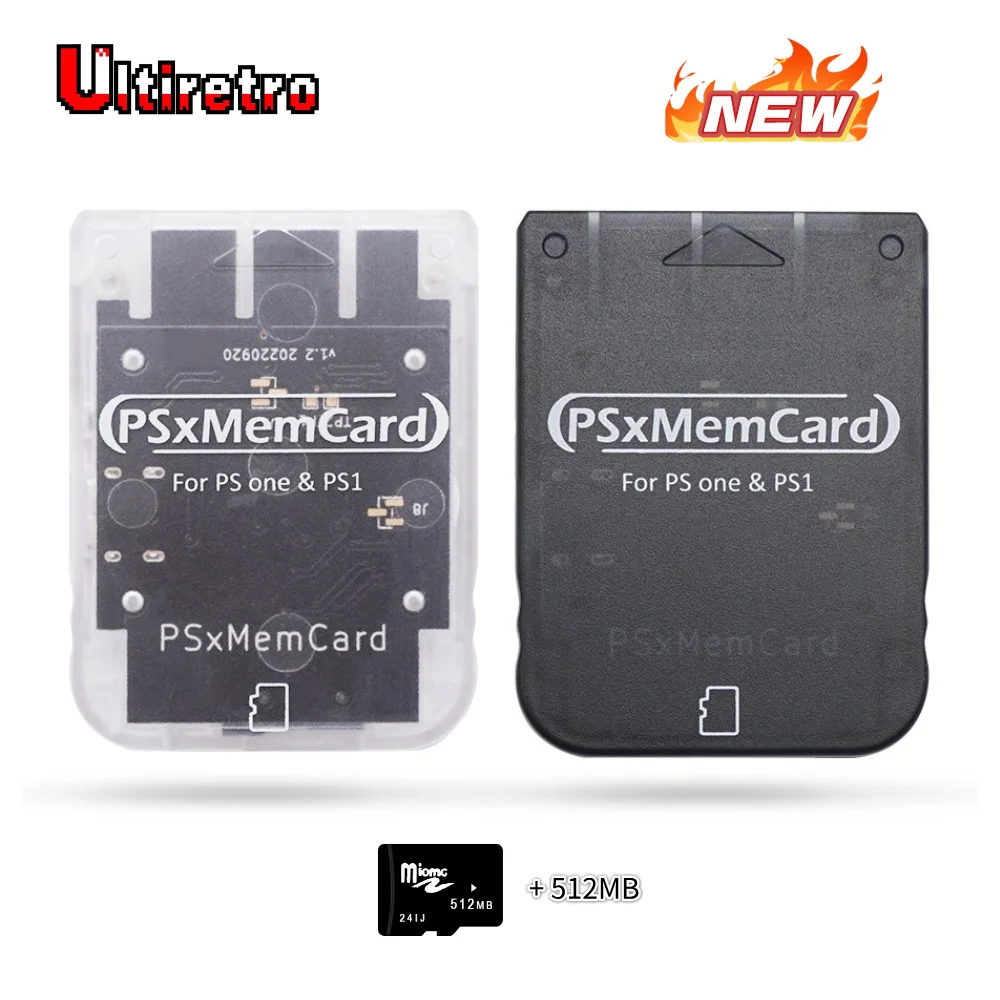 PSxMemCard PSX Memory Card Save Data Game Card For PlayStation PS1 PS One Game Console Support MicroSD Card Ultiretro