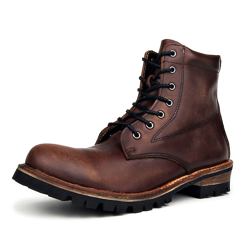 Arbeitsstiefel aus echtem Leder für Herren – robuste Verarbeitung, hochwertiges Leder, geeignet für harte Arbeit und abenteuerliche Reisen Image