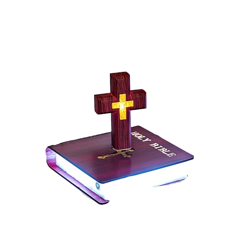 Religiöses Valentinstagsgeschenk Magnetische Schwebekreuz RGB Farbwechselnder schwebender Kreuz Schlafzimmer Kopfteile Dekoration Ostern Urlaub Zubehör geeignet für Raum und Büro Image