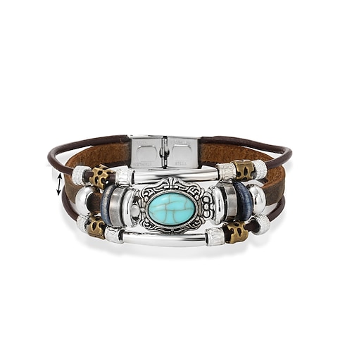 Damen loom-Armband Seil Gewebe Böhmische Türkis Armband Schmuck Braun Für Täglich Ferien Image