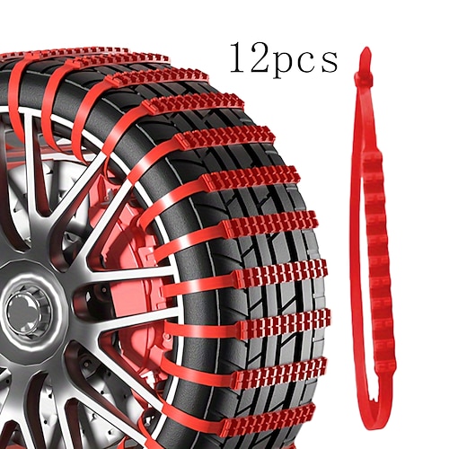 12/24/36 Wendeketten mit Antirutschfunktion für Pkw, Winterreifen, auch unter Schnee, keine Beschädigung der Reifen, SUV, Limousine, Van, Geländewagen, universelle Notfall-Schneeketten, neues Image