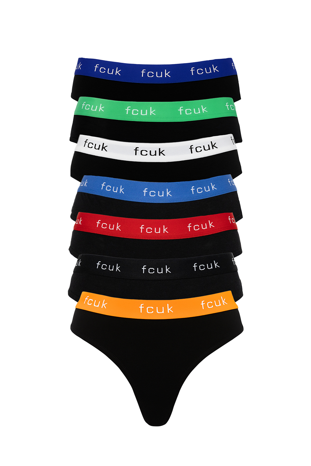 French Connection Womens 7 Pack Cotton Fcuk Ladies Thongs - Red - Size Medium | French Connection Sale | Discount Designer Brands