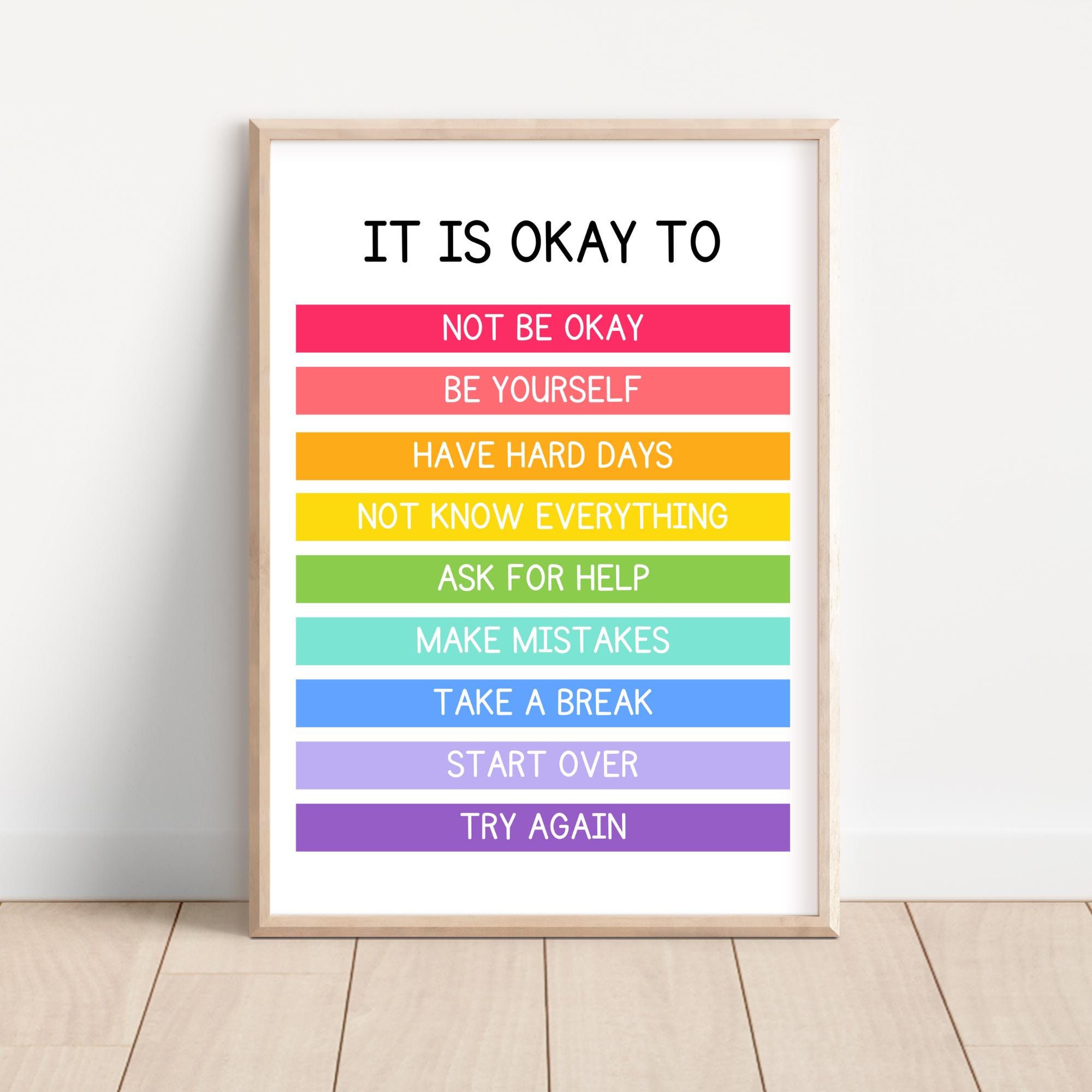 It's Ok To Not Be Okay Poster, It's Okay to Not be Okay Poster, Klassenzimmer Poster, It's Okay Poster zum Ausdrucken, It Is Okay To, Klassenzimmer Ze