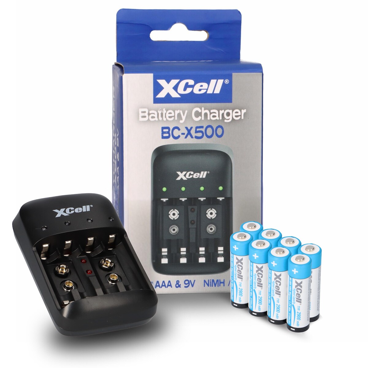 XCell Ladegerät BC-X500 für NiMH Akkus + 8x AA (Mignon) 1,2V 2900mAh Image