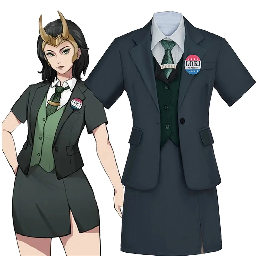 Film Loki Cosplay Kostüm Erwachsene Frauen Schuluniform Rock Anzüge Mädchen Halloween Karneval Rolle Spielen Outfits Weibliche Geschenke Image