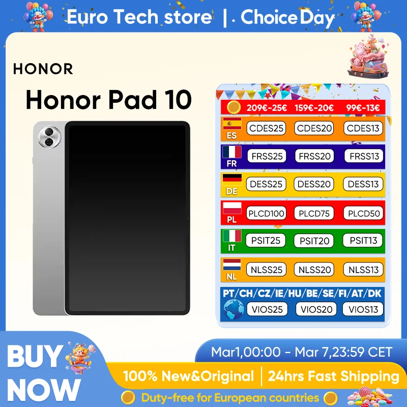 Globale Version HONOR Pad 10 Tablet 2,5K 12,1'' Eye Comfort Display Snapdragon 7 Gen 3 Chipsatz 10100mAh Akku Maltablett Image