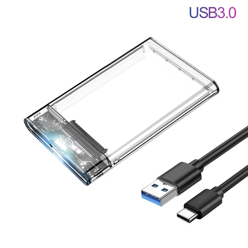USB 3.1 Typ C HDD-Gehäuse 2,5 Zoll SATA SSD Externes Festplattengehäuse mit 5 Gbit/s Übertragungsgeschwindigkeit Klare Festplattenboxen Werkzeugfrei Image