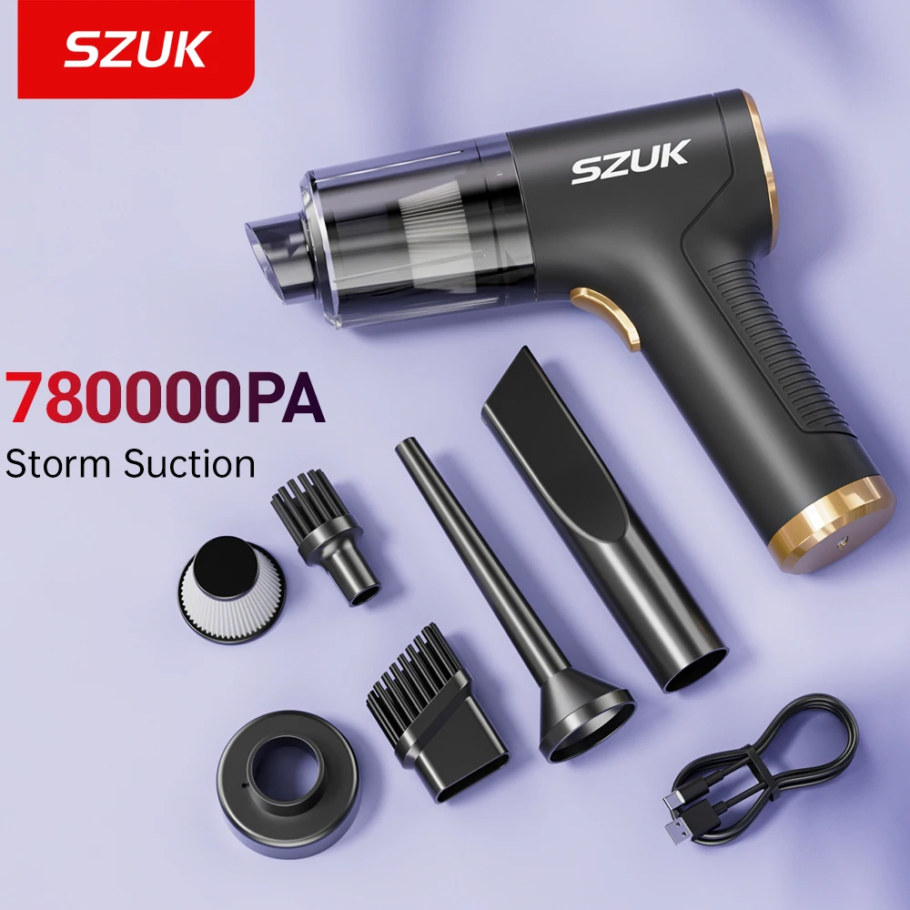 SZUK 780000PA Mini aspirateur 2025 puissant aspirateur Portable sans fil pour la maison ventilateur à main aspirateur de voiture, aspirateur sans fil,aspirateur voiture