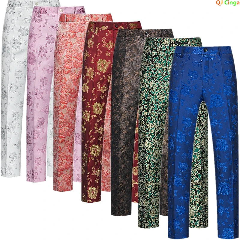 Herbst neue Stickerei Anzug Hose Herren, Mode Freizeit hose, blau rot weiß grün Pantalones Hombre, asiatische Größe M-5XL 6xl