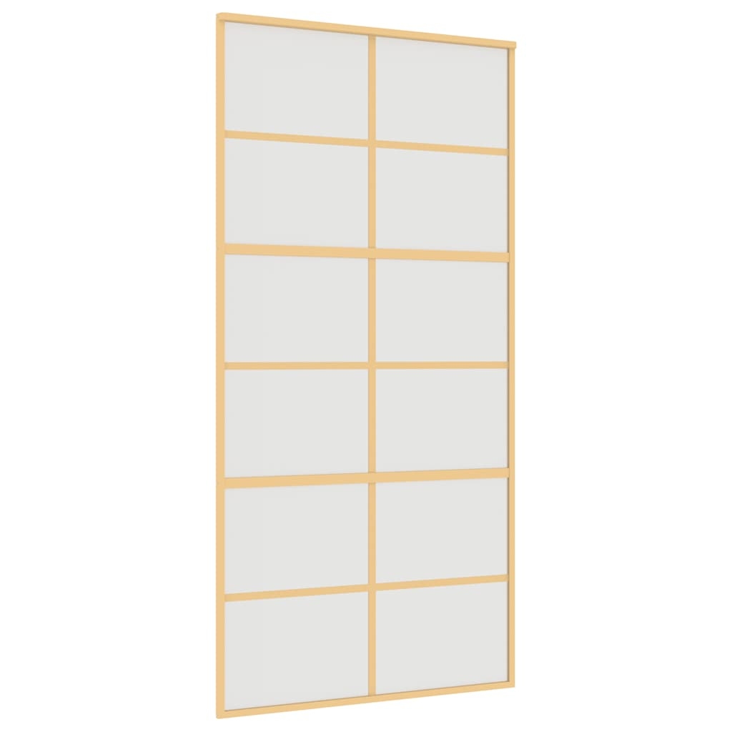 vidaXL Schiebetür Golden 102,5x205 cm Matt ESG-Glas und Aluminium Image