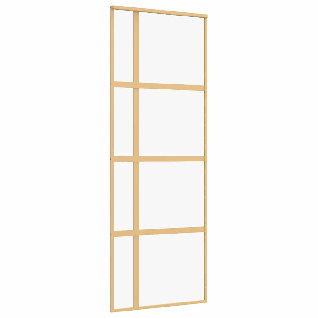 vidaXL Schiebetür Golden 76x205 cm ESG-Klarglas und Aluminium Image