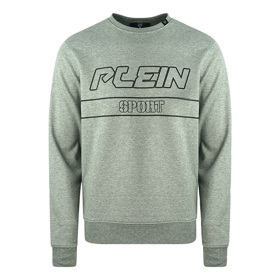 Philipp Plein Sport schwarzes Logo grauer Pullover Image